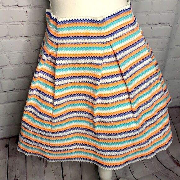 Endless Rose Bright Color Zig Zag Design Skirt - M - Picture 1 of 5